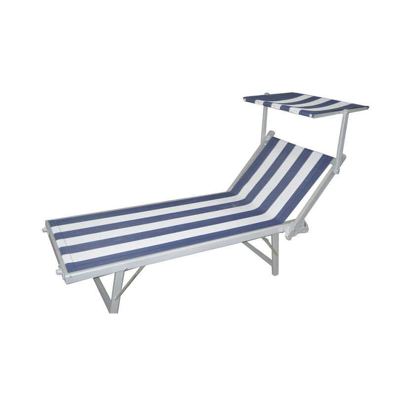 Lounge de praia para dormir da praia dobrável de alumínio com telhado
