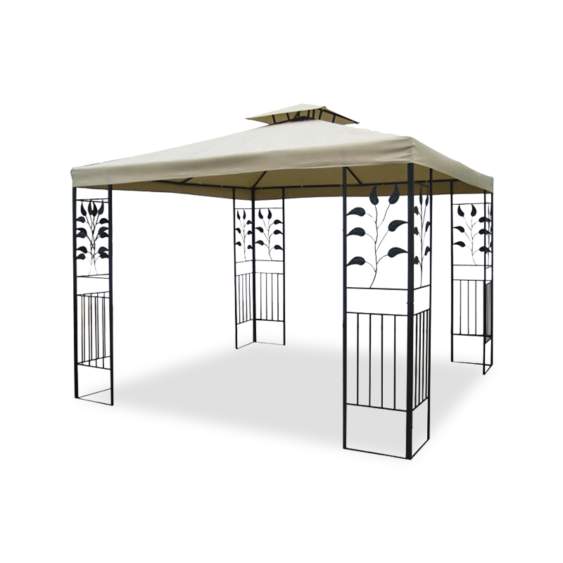 Mata -gazebo ao ar livre de tecido de aço com rede de mosquitos